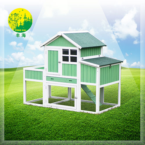 Wooden Chicken Coop with flower planter FHC-19019