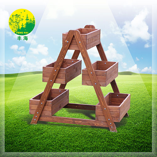 Wooden triangle flower planter FHG-19011