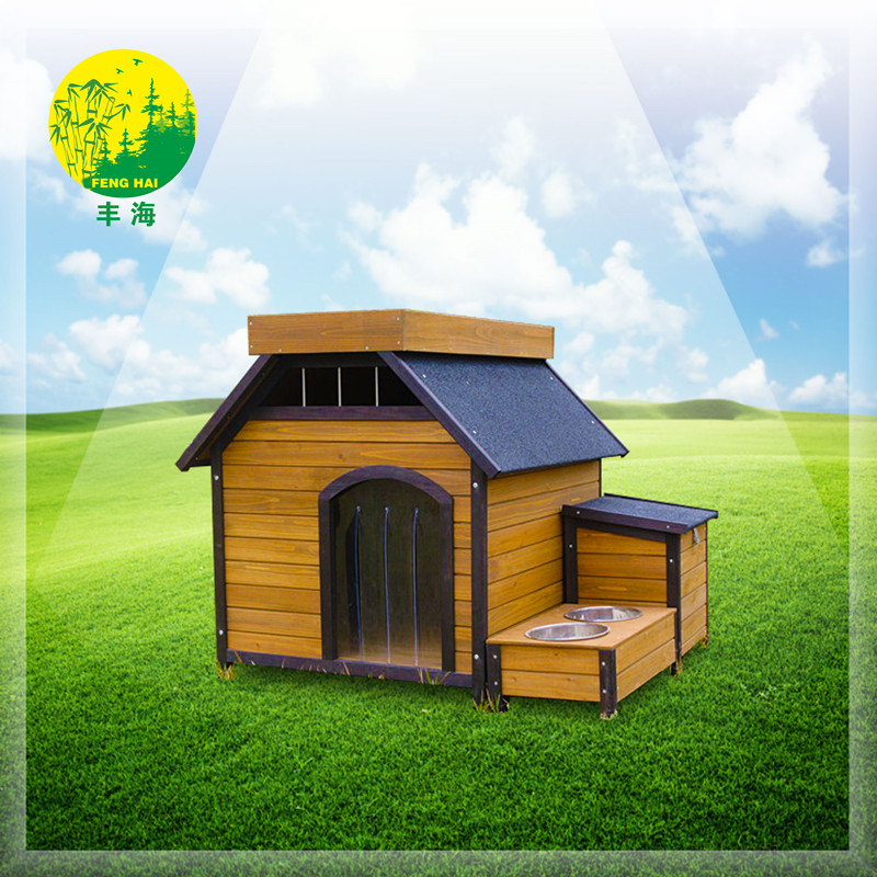 Dog house with black asphalt